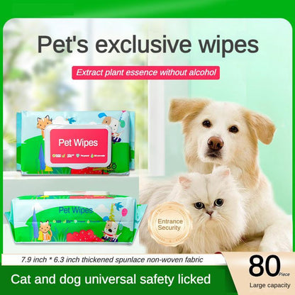 Hypoallergenic- Fragrance Free, Plant-based Dog And Cat Wet Wipes