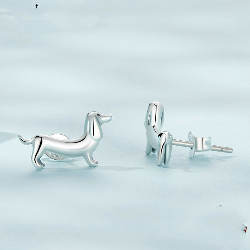 Dachshund Earrings- S925 Sterling Silver