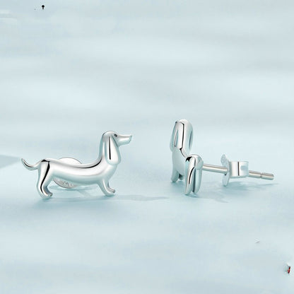 Dachshund Earrings- S925 Sterling Silver